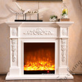 Vintage Used Free Standing Classic Decorative Wooden Fireplace, Antique French Style Indoor wood Mantel